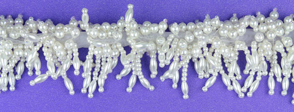 7525 2 Pearl Beaded Trim Glitz And Glamour