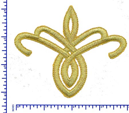 8006-Black & Gold Iron on Applique