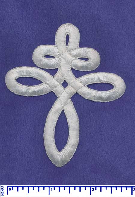 8009-White Iron on  Applique