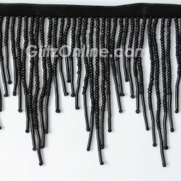 3 SILVER/BLACK Ombre Glass CHEVRON Bugle Bead Beaded Fringe Trim — Trims  and Beads