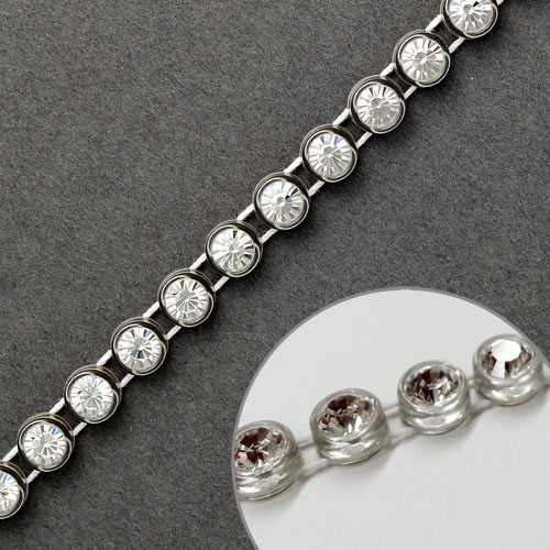 Flexible Swarovski Crystal Bracelet Clear Silver
