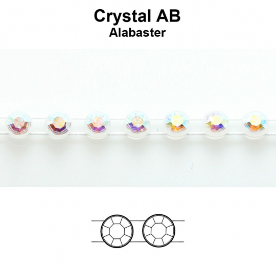 Swarovski Crystal Rhinestone Chain 9ss In Clear Plastic Banding