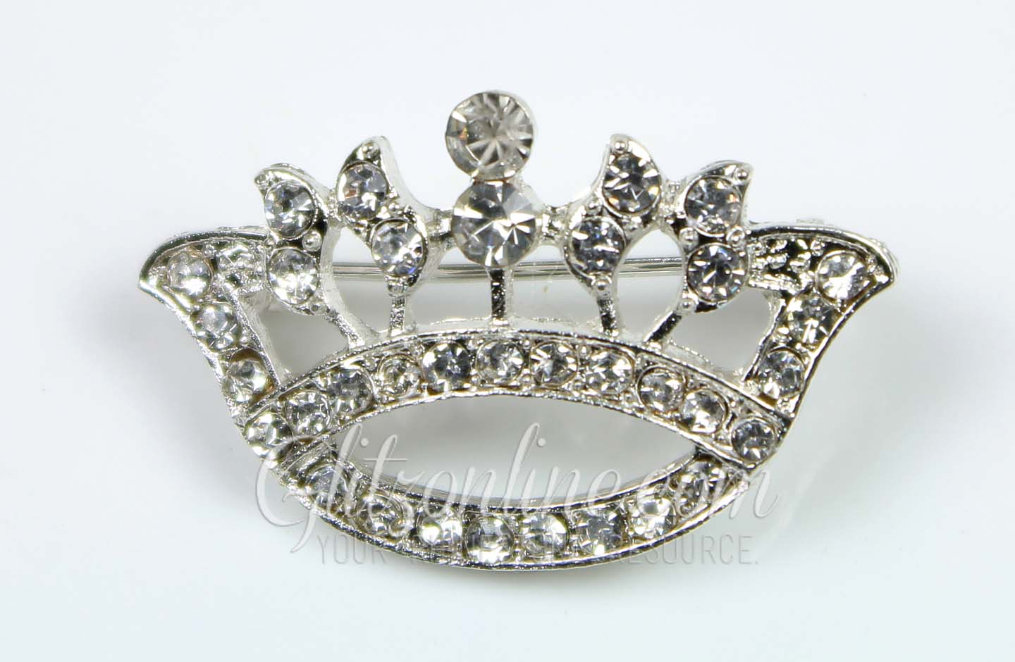 7606 Crystal Rhinestone Crown Pin: Glitz and Glamour