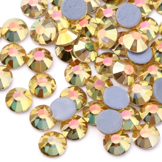 GlitzStone Hotfix Metal Sunlight Yellow Metallic Gold Coated Crystal  Rhinestones: Glitz and Glamour